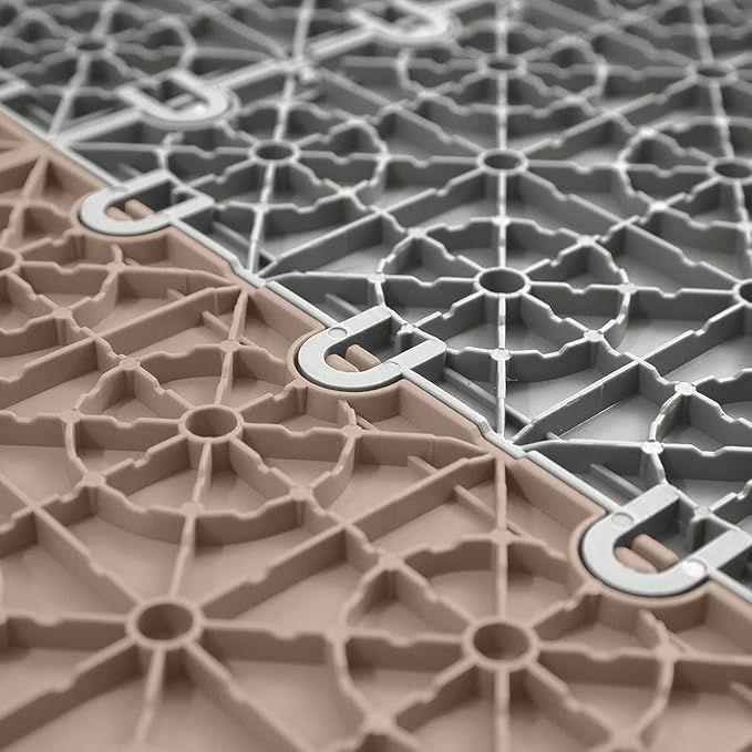 IncStores FlooringInc's Nitro 12"x12" Snap-Together Garage Flooring Tiles, Non-Slip Interlocking Plastic Floor Mat, Garage Organization & Storage, Diamond Pattern, Sahara Sand, 12 Tiles, 12 Sq/Ft