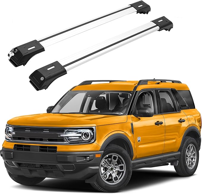 ERKUL Roof Rack Cross Bars for Ford Bronco Sport 2021-2026 Base & 2021-2026 Big Bend & 2023 Heritage Edition & 2024 Heritage & 2021 Outer Banks, Anti-Theft Lock Aluminum Crossbars for Rooftop | Silver