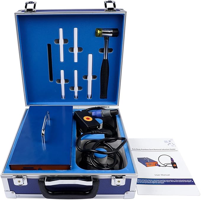 1380W PDR Induction Heater Machine Hot Box, 1.38KW Car Body Paintless Dent Repair Kit, 110V Magnetic Dent Removal Tool, for Auto Repair Shops