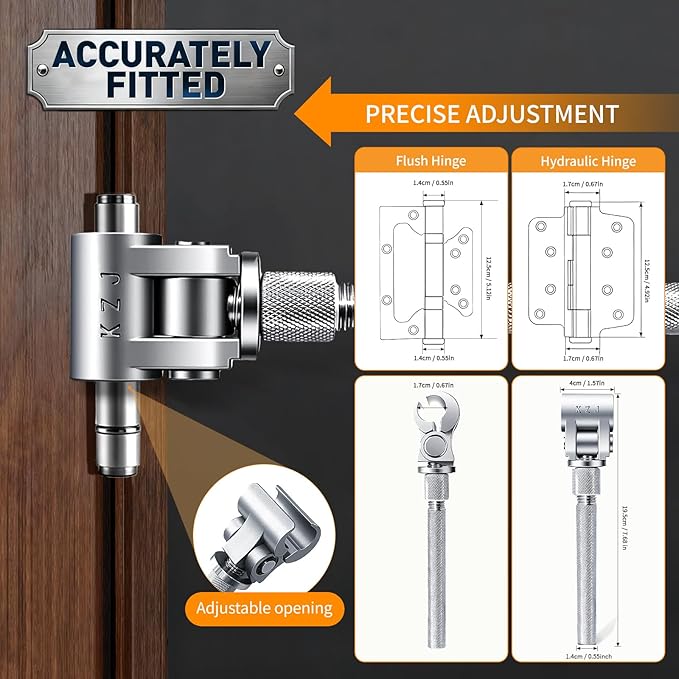 KJZ New-GEN Professional Door Hinge Adjustment Tool - Universal Hinge Adjustment Tool | Fix Sagging Doors in Seconds Stainless Steel Material