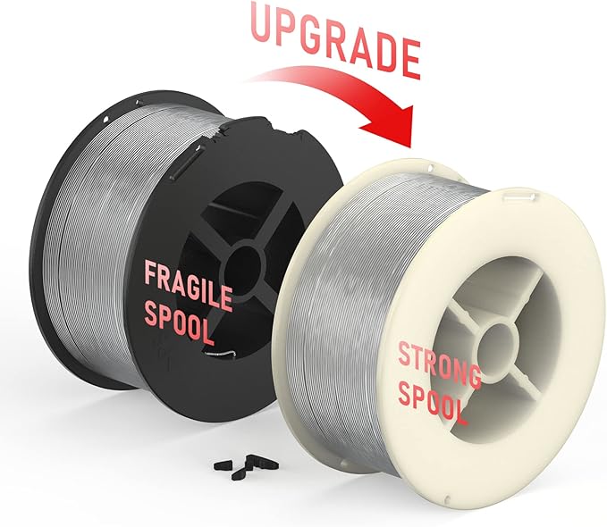 YESWELDER Flux Core Gasless MIG Wire, E71T-GS Mild Carbon Steel .035-Inch Diameter 2-Pound, Strong ABS Plastic Spool Welding Wire (5 Packs)