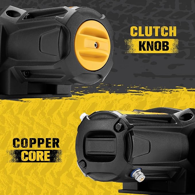 BUNKER INDUST 6500lb Electric Winch 12V Waterproof with Synthetic Rope Hawse Fairlead Kit for Offroad UTV ATV,Recovery Winch with Both Wireless Handheld Remote and Corded Control