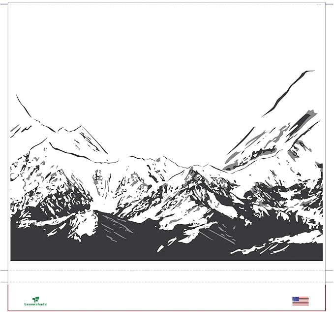 Leaveshade RV Awning Fabric Replacement Camper Trailer Awning Fabric Super Heavy Vinyl Coated Polyester 9'3''(Fit for 10' Awning)-Mountains (Custom Looking)