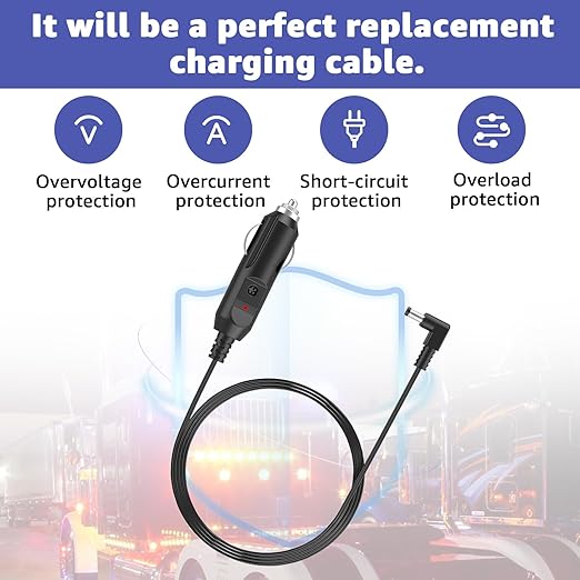 12V Replacement Charging Cable for Towmate Towlight Bars - Compatible with TM22G Limelight & All Light Duty Towmate Lights - Standard DC Charge End