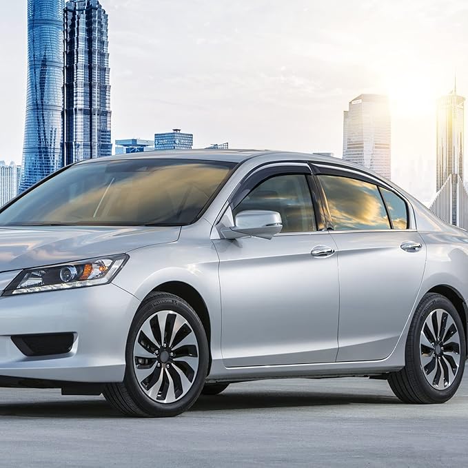 ACLONG Smoke Rain Guards Fit for Honda Accord 2013-2017 Tape-On Side Shatterproof Window Visor, Window Deflectors, 4-Piece Set