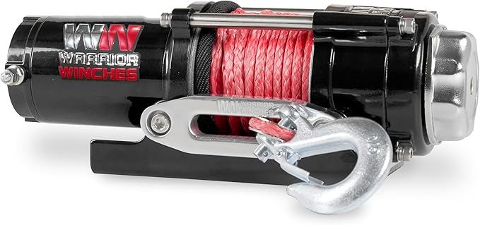 Warrior Winches Ninja 2500 lbs - Premium 12V Electric ATV/UTV Winch with Synthetic Rope, Compact and Powerful 12 Volt ATV Winch - Comes with Wireless Remote - Perfect for ATV, UTV, Boat, Trailer