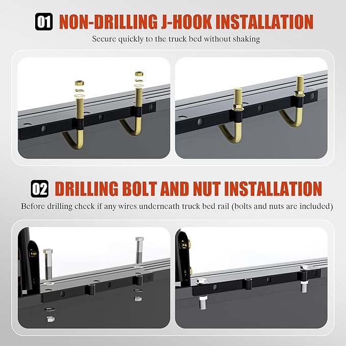 Universal Steel Over-Cab Truck Bed Rack Contractor Pickup Lumber Full Size Rack Adjustable for Kayak, Ladder, Surfboard, Lumber