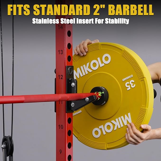 Mikolo 7ft Olympic Barbell, Barbell for Weightlifting and Powerlifting 45lb, Olympic Bar for 1500lbs Capacity, Weight Bar Fit 2” Standard Weights