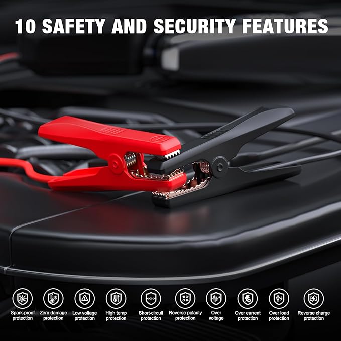 NEXPOW X7 3000A Jump Starter with PD 60W Dual-Way Faster Charging, Car Battery Jump Starter for 12L Gas/10L Diesel Engines, 12V Portable Jump Start Battery Pack with 3.2″ HD Display, IP63 Waterproof