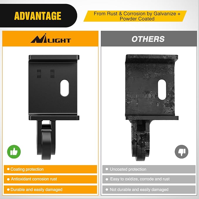 Nilight 2 Pack Demon Front Tow Hook Mounting Bracket Compatible with 2009-2013 2014 2015 2016 2017 2018 2019 2020 2021 2022 2023 Toyota Tacoma (Not Include D-Ring Shackle), Bracket Replacement