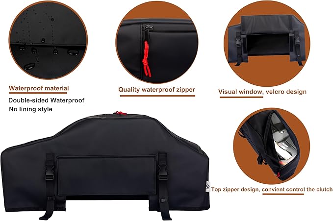 Winch Cover, High Quality UV-resistant Waterproof Winch Protective Cover, Indoor/Outdoor Winch Accessories, Weather Resistant Dust Cover for Electric Winches 8000-12000 lbs up to 13500 lbs (black)