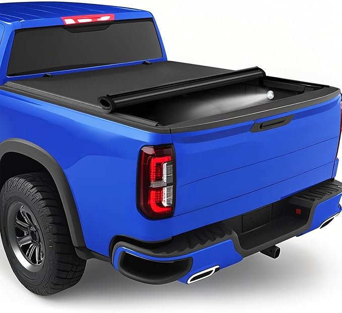 PZ Soft Vinyl Roll Up Truck Bed Tonneau Cover Compatible with 2015-2025 Chevrolet Colorado/GMC Canyon Fleetside 6.2ft(74") Bed