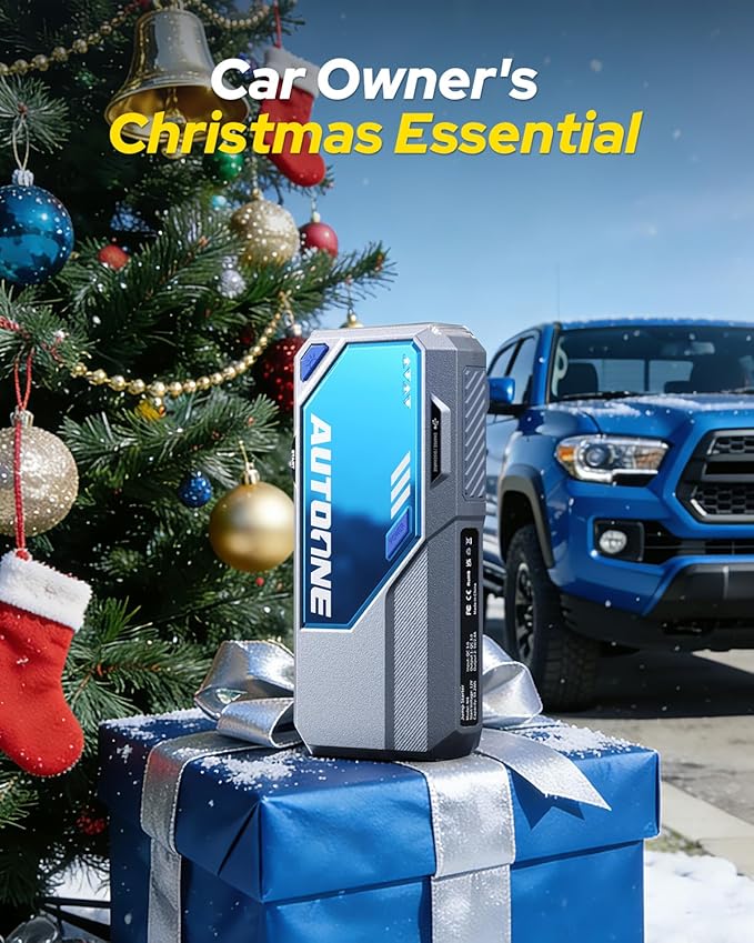 AUTOONE 9500A Car Jump Starter 12V Car Battery Jumper Starter Portable (All Gas/All Diesel) 168W DC Jump Box for Car Battery with Built-in Booster, Type-C Fast Charge & Jumper Cables Jump Pack