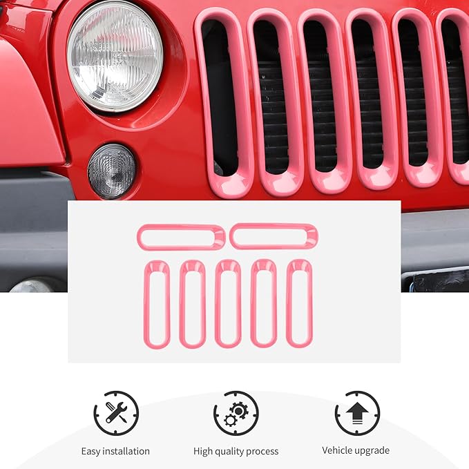 JK Grill Inserts Front Grille Mesh no Mesh Cover Guard for Jeep Wrangler JK 2007-2017 Clip-on Grille Accessories