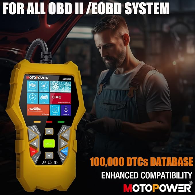 MOTOPOWER MP69040 Car OBD2 Scanner Code Reader Engine Fault Code Reader Scanner CAN Diagnostic Scan Tool for All OBD II Protocol Cars