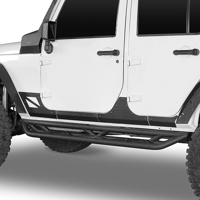 u-Box Wrangler Cladding Skid Plate Door Armor Rocker Guards Slider Compatible with Jeep Wrangler JK Unlimited 2007-2018 4-Door
