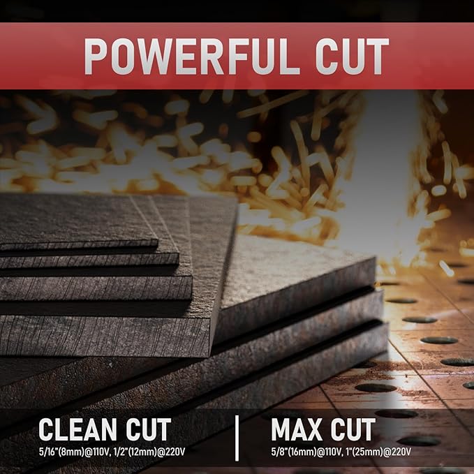 YESWELDER Multifunctional Plasma Cutter, 60Amp 110V/220V Non-High Frequency Non-Touch Pilot Arc 4-In-1 Plate Cutting/Grid Cutting/Gouging/Marking Plasma Cutting Machine