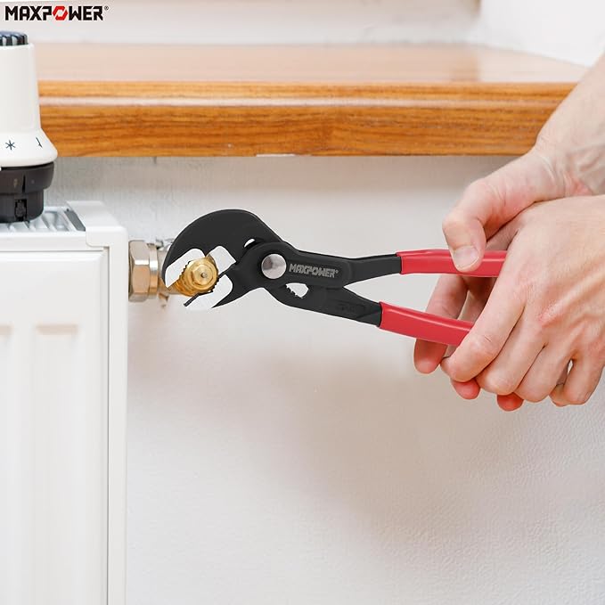 MAXPOWER 7" 10" 12" Water Pump Pliers Set, Quick Adjustment Push Button Locks Pliers, with Max Jaw Capacity 0.98" 1.4" 1.6"