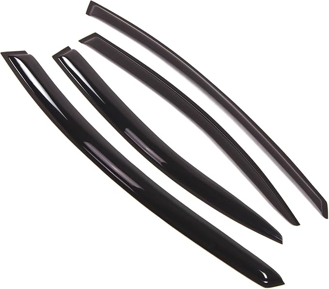 Tuningpros WD2-089 Dark Smoke 4 Pcs Set Window Visor (Outside Mount) Deflector Rain Guard Compatible with 1998-2004 Chrysler Concorde