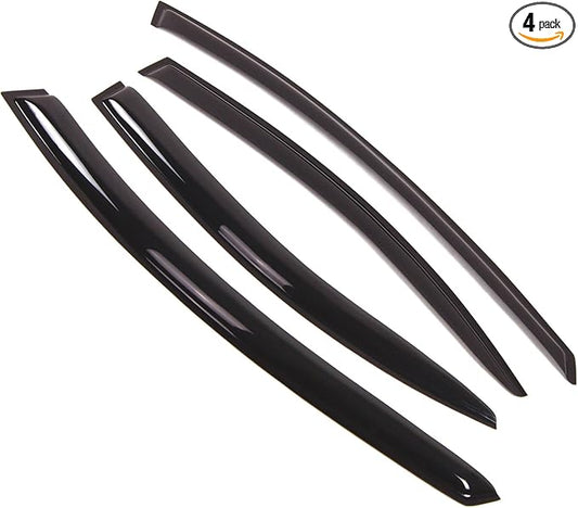 TuningPros Outside Mount Window Vent Visors Rain Guards Compatible with Chrysler Concorde 1998-2004 | Side Window Wind Deflectors Rain Shields | Smoke Tinted, 4 Pcs Set, DGWV-089