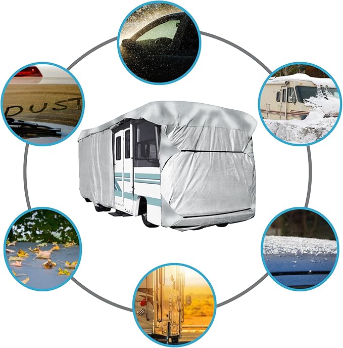 EliteShield ShieldAll Ultimate Heavy Duty Class A RV Motorhome Cover, Weatherproof Durable Protection for Class A Motorhomes RV 28ft to 30ft Long
