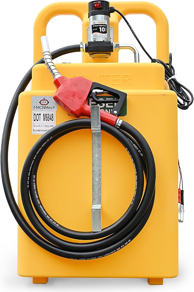 32 Gallon Diesel Transfer Tank with 12V Electric Pump, 10 GPM Flow, HDPE Portable Fuel Caddy with Auto Shut-off Nozzle & Wheels, Heavy-Duty Diesel Tank for Trucks, Tractors and Construction Equipment