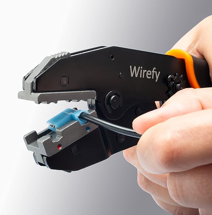Wirefy Crimping Die for Insulated Flag Terminals 22-16 AWG | Quick-Change Die for Wirefy Crimping Tools | Precision Crimping Accessory