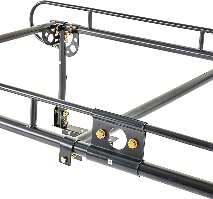 Universal Steel Over-Cab Truck Bed Rack Contractor Pickup Lumber Full Size Rack Adjustable for Kayak, Ladder, Surfboard, Lumber