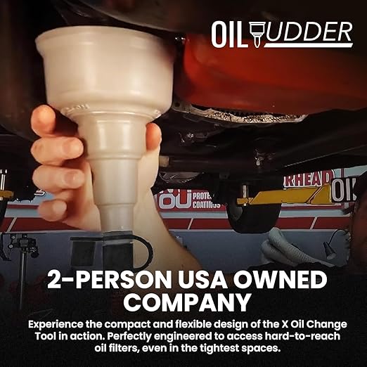 X Oil Change Tool - Fits Oil Filters Up to 2.75" Diameter - Spill-Free Oil Filter Funnel with Magnet - Hands Free Magnetic Hold to Filter - Durable Nitrile Rubber Construction Maximum Grip