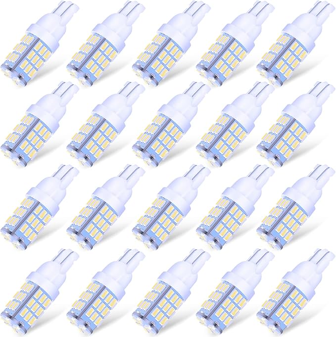 T10 921 194 168 175 LED Bulbs Cool White 20-Packs, Super Bright 3014 42-SMD Replacement 12 Volt RV Camper Trailer Boat Trunk Interior Dome Map License Lights, Backup Reverse Lights
