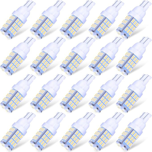 T10 921 194 168 175 LED Bulbs Cool White 20-Packs, Super Bright 3014 42-SMD Replacement 12 Volt RV Camper Trailer Boat Trunk Interior Dome Map License Lights, Backup Reverse Lights