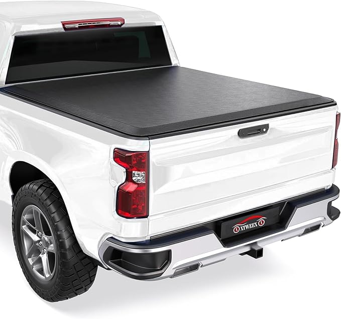 Soft Tri-fold Truck Bed Tonneau Cover Compatible with 5.8 FT for 2019-2026 Chevy Silverado/GMC Sierra 1500 Fleetside 5.8 Feet Bed w/o Multi-Flex Tailgate