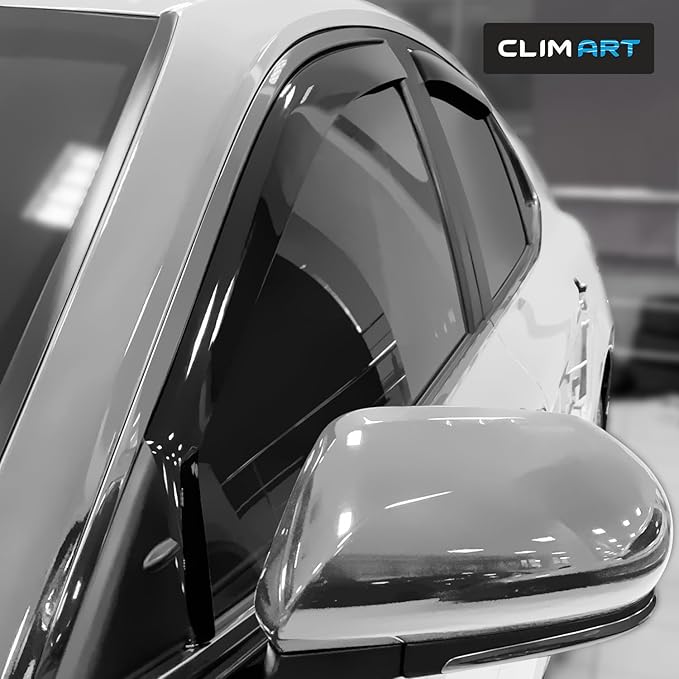 CLIM ART in-Channel Incredibly Durable Rain Guards Compatible with Toyota Camry 2018-2024, Original Window Deflectors, Vent Window Visors, Vent Deflector, 4 pcs. - 618111