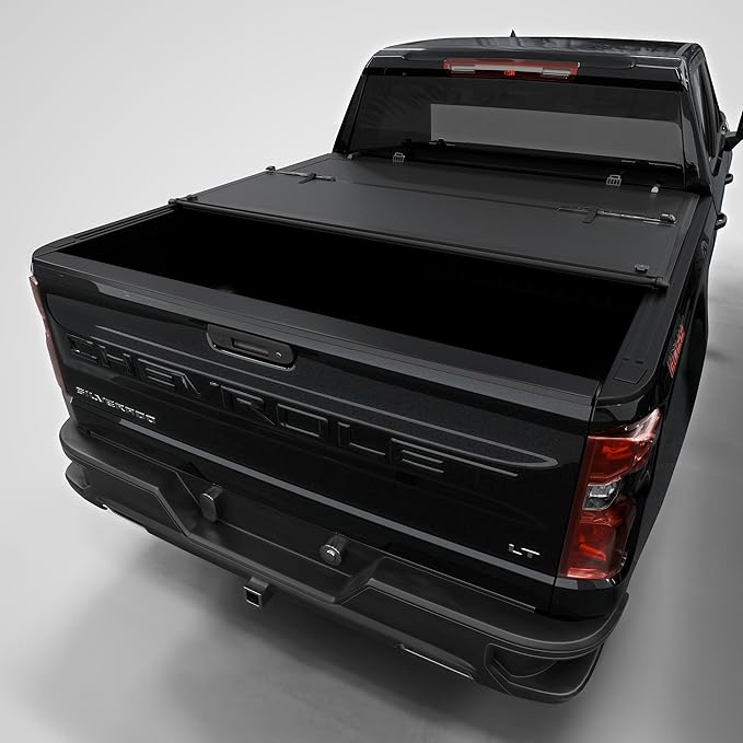 Low Profile Tri-fold Truck Bed Tonneau Cover Compatible with 2020–2026 Chevy/GMC Silverado/Sierra 2500/3500 HD New Body Style | 6.9' (82.2") Bed | CFLPX038