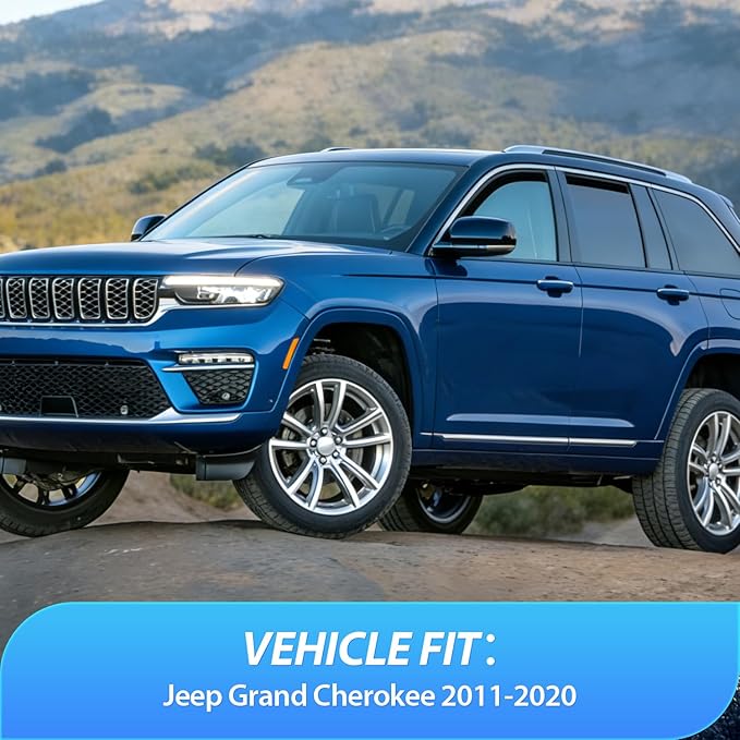 Nilight in Channel Rain Guards for Jeep Grand Cherokee 2011 2012 2013 2014 2015 2016 2017 2018 2019 2020 Vent Window Visors-4pcs