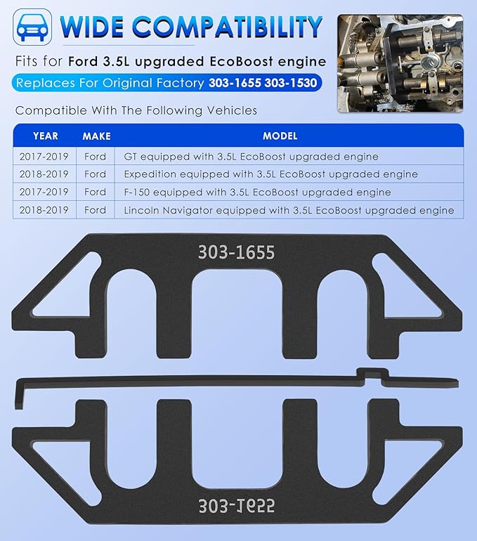 303-1655 Camshaft Holding Alignment Timing Tool for Ford 3.5L EcoBoost Upgraded GT F-150 Expedition Lincoln Navigator, with 303-1530 Chain Tensioner