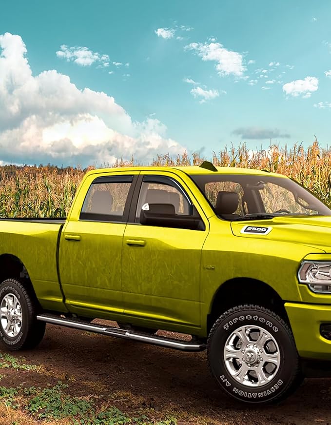 in-Channel Window Rain Guards Fit for Dodge RAM 2500 3500 2019-2026 Crew Cab Extra Durable Truck Window Deflectors Big Horn Vent Visors Vent Shades Window Visor Exterior Car Accessories