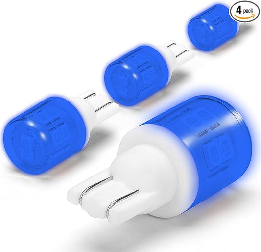 T10 194 912 921 906 2825 LED Bulb Blue 168 T10 Replacement Bulbs for RV Car Dome Map Door Courtesy License Plate Dashboard Lights Lamp 12V,4Pack