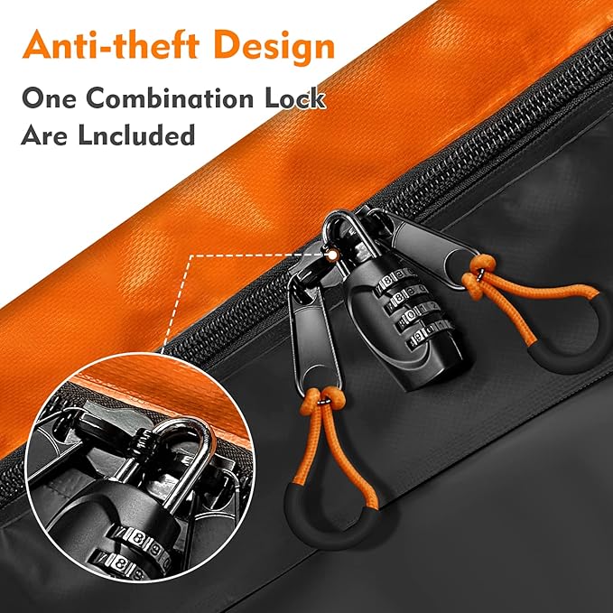 Hitch Mount Cargo Carrier Bag, 20 Cubic Feet 100% Waterproof Car Tray Luggage Bag (59" 24" 24") with 6 Reinforced Straps + 1 Combination Lock, Fits for All Vehicles with Steel Trailer Basket