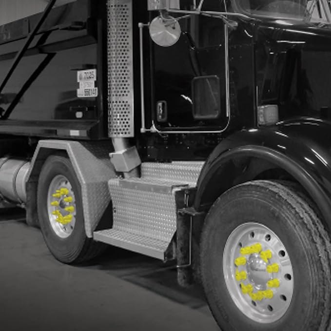 Checkpoint Wheel Nut Indicator 22 mm Yellow – Visual Indicator for Fleets, Industrial Trucks, Agricultural Vehicles – Lug Nut Arrows Yellow 22 mm (Bag of 100 Pcs)