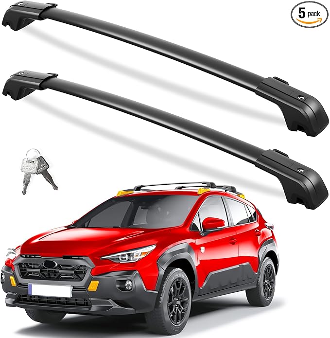 FengYu 330lbs Roof Rack Cross Bars Compatible with Subaru Crosstrek 2024 2025 2026 with Raised Rails (not for Wilderness), Heavy Duty Aluminum Lockable Roof Rails Crossbars Rooftop Cargo Bars Racks