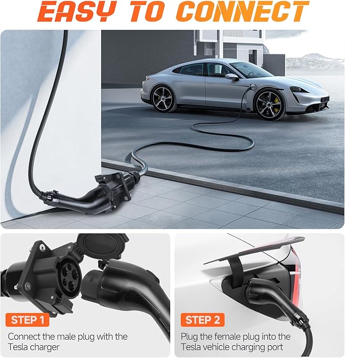 EV Charger Extension Cable, 40Amp 30FT J1772 Extension Cord Compatible with 120V-240V SAE J1772 EV Chargers, Level 1/Level 2 IP66 Heavy Duty Charging Cable for EVs/PHEVs with Carrying Bag