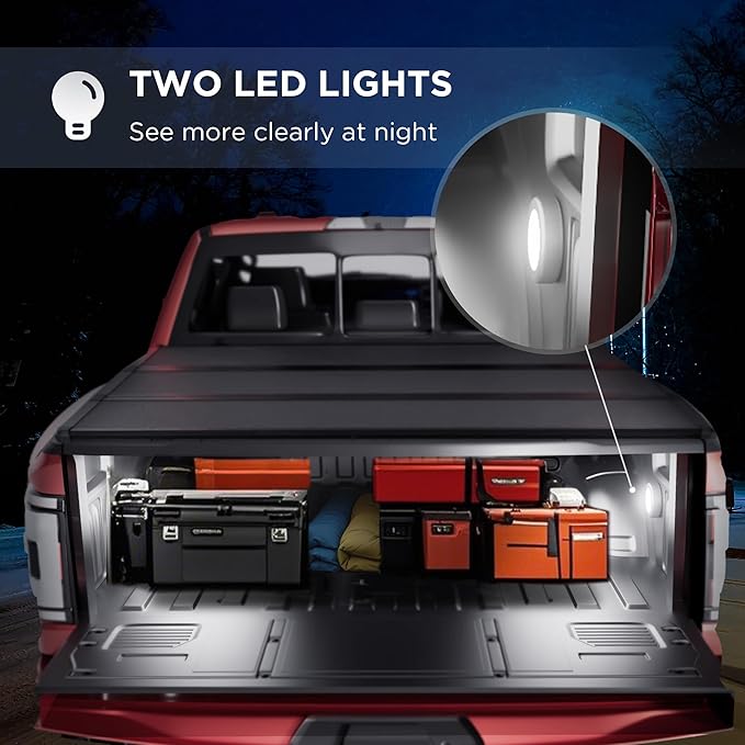 Hard Tri Fold Truck Bed Tonneau Cover Compatible with 2015-2025 Ford F150 5'5"Bed (66") with OE Track System