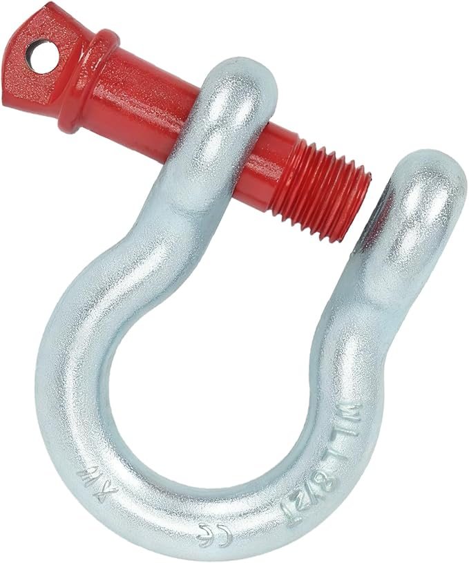 4 Pack 1" Anchor Shackle, D Ring Anchor Shackles Alloy Steel, Load Limit 8.5 Tons (17,000 lbs) with Alloy Screw Pin, Heavy Duty Clevis Bow Shackle for Towing, Rigging, Vehicle Recovery