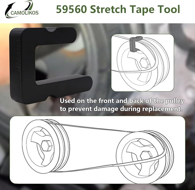 2-Sided 59560 Stretch Belt Tool for GM for Lisle 5.3, 6.2 6.6L Gas Engines