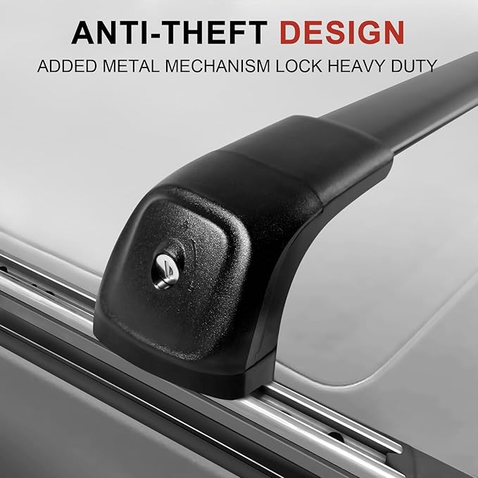 KINGGERI Lockable 260lbs Roof Racks Cross Bars Fit for Jeep Grand Cherokee 2011-2021 with Grooved Side Rails(NOT for Raised Side Rails), Heavy Duty Anti-Theft Aluminum Rails Crossbars Cargo Kayak