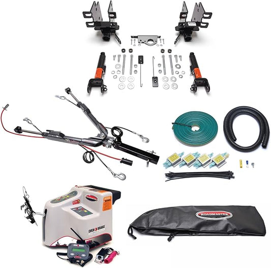 Roadmaster Sterling All-Terrain Tow Bar and Baseplate Combo with Universal Economy Wiring Kit & Even Supplemental Braking System fits 2018-2025 Wrangler JL | Includes Decal