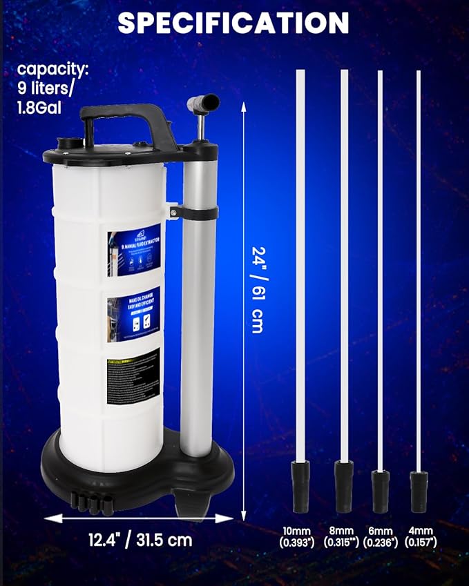 SIXIWANZI Manual 9L Oil Extractor Pump, Fluid Extractor for Oil Change