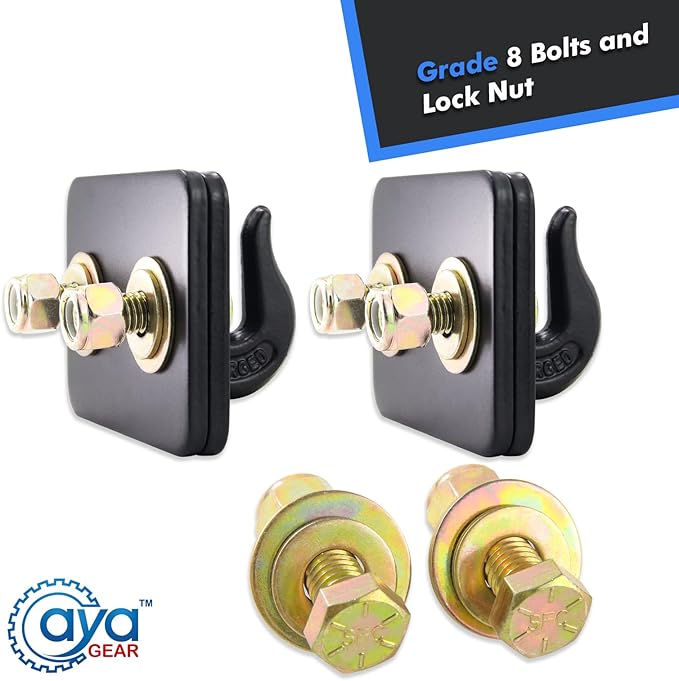 5/16-in Bolt On Grab Hook Mount with Backer Plate Grab Hook 70 Forged Steel Tow Hook Work Well for Loader, Tractor Bucket, RV, UTV,Truck (Black)