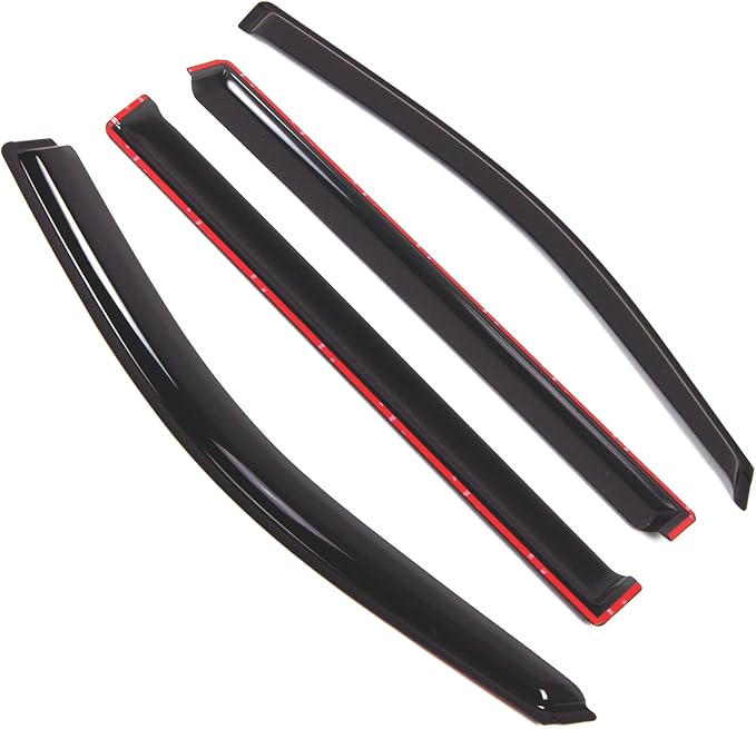 TuningPros Outside Mount Window Vent Visors Rain Guards Compatible with GMC Yukon XL 2015-2016 | Side Window Wind Deflectors Rain Shields | Smoke Tinted, 4 Pcs Set, DGWV-785